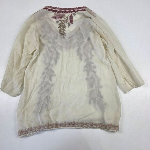 Johnny Was Embroidered Floral Tunic Top Womens Sz XS - Picture 9 of 9